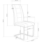 Pack de 4 Sillas Tapizadas para Salón– Acabado Color Beig con Patas Cromadas de Aluminio, Medidas: 42,5 cm x 52 cm x 99 cm