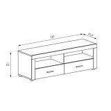 Mueble de Comedor, Color Cañón, Medidas: 230 cm (Anc) x 212 cm (Al) x 41,4 cm (Fon) + Mesa Centro Elevable 45,2x100x50