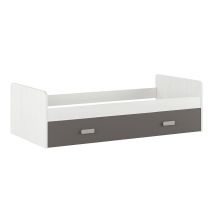 Cama Nido de Melamina Color Andersen y Grafito – Ancho 194,4 cm x Fondo 98 cm x Alto 58 cm, Ideal para Habitaciones Juveniles.