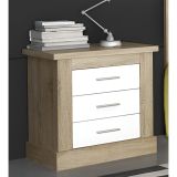 Pack de Dormitorio con Cabecero de 160 x 120 cm + 2 Mesitas de Noche + Sinfonier | Color Cambria y Blanco