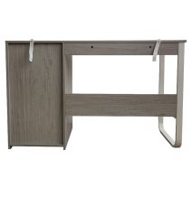 Escritorio Oficina 120 cm con 3 Cajones, Mesa de Ordenador Moderna, Tablero MDF y Melamina, Gris/Blanco, 120x48x74 cm